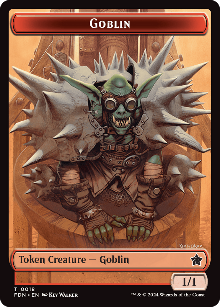 Goblin // Treasure Double-Sided Token [Foundations Tokens] | Magic Magpie