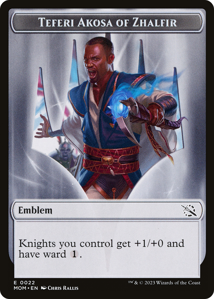 Treasure (21) // Teferi Akosa of Zhalfir Emblem Double-Sided Token [March of the Machine Tokens] | Magic Magpie