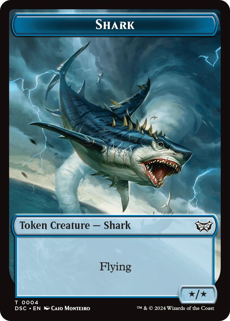 Shark // Copy Double-Sided Token [Duskmourn: House of Horror Commander Tokens] | Magic Magpie