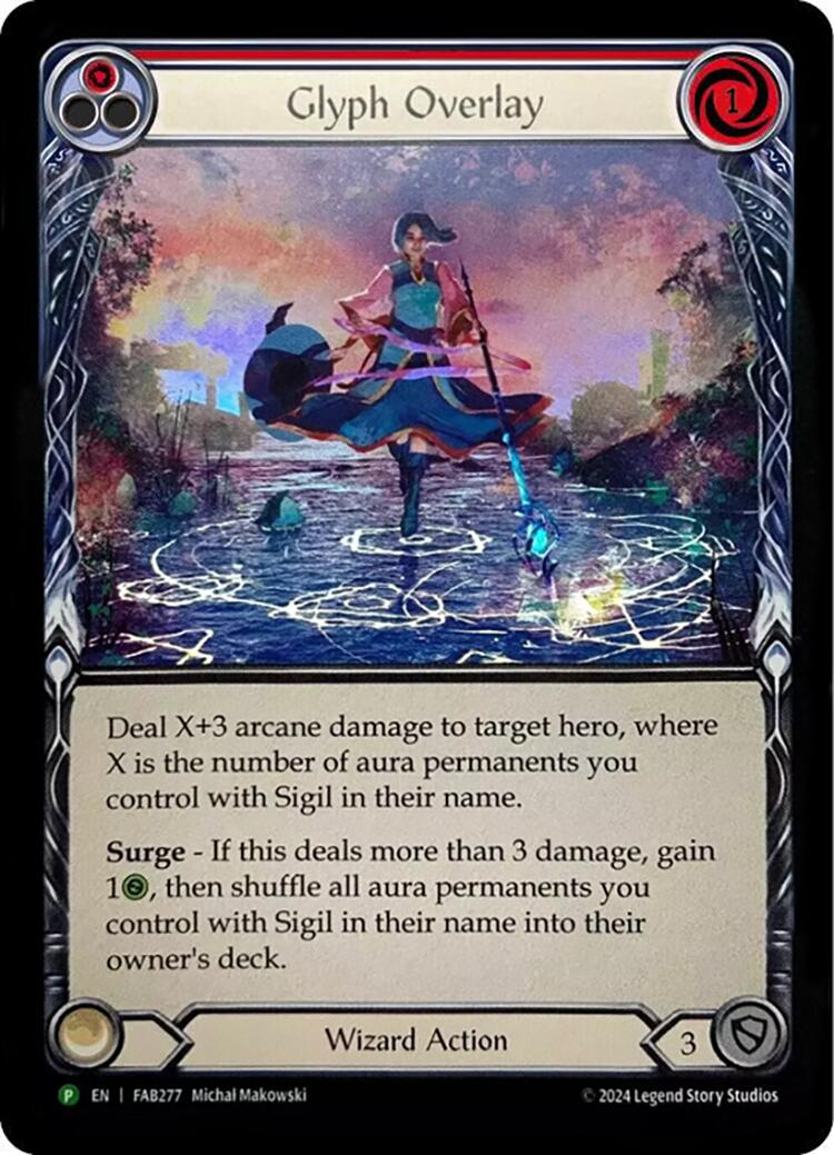 Glyph Overlay (Red) [FAB277] (Promo)  Rainbow Foil | Magic Magpie