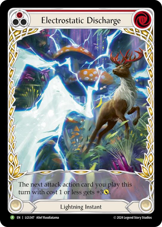 Electostatic Discharge (Red) (Extended Art) - LGS347 [LGS347] (Promo)  Rainbow Foil | Magic Magpie