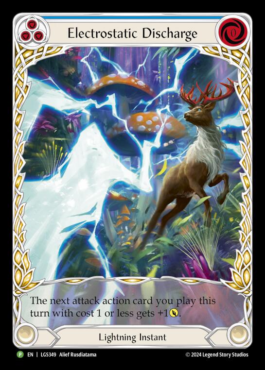 Electostatic Discharge (Blue) (Extended Art) - LGS349 [LGS349] (Promo)  Rainbow Foil | Magic Magpie