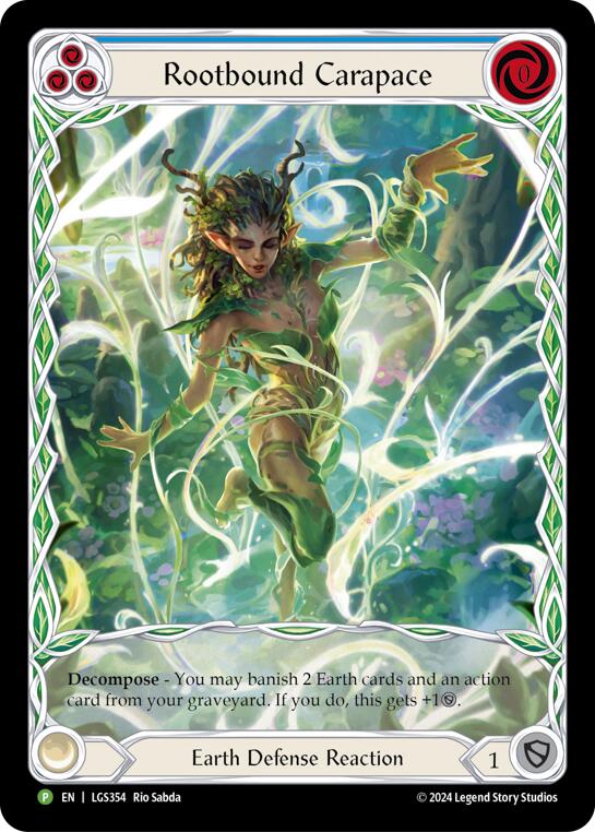 Rootbound Carapace (Blue) (Extended Art) [LGS354] (Promo)  Rainbow Foil | Magic Magpie