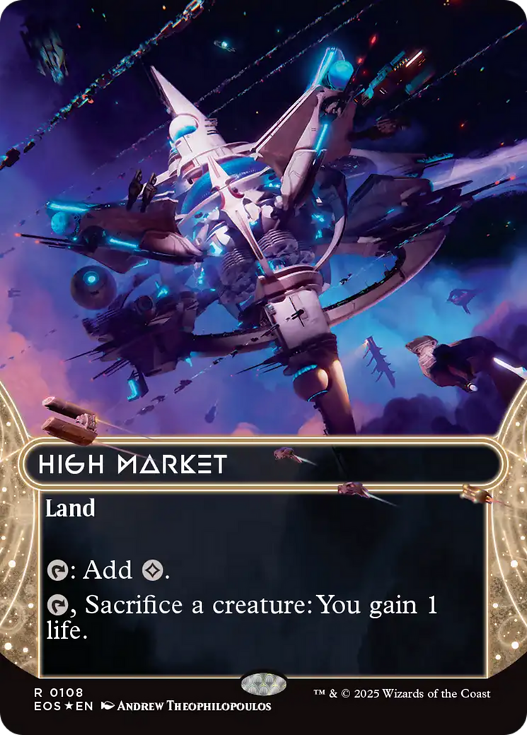 High Market (0108) (Borderless) (Galaxy Foil) [Edge of Eternities: Stellar Sights] | Magic Magpie