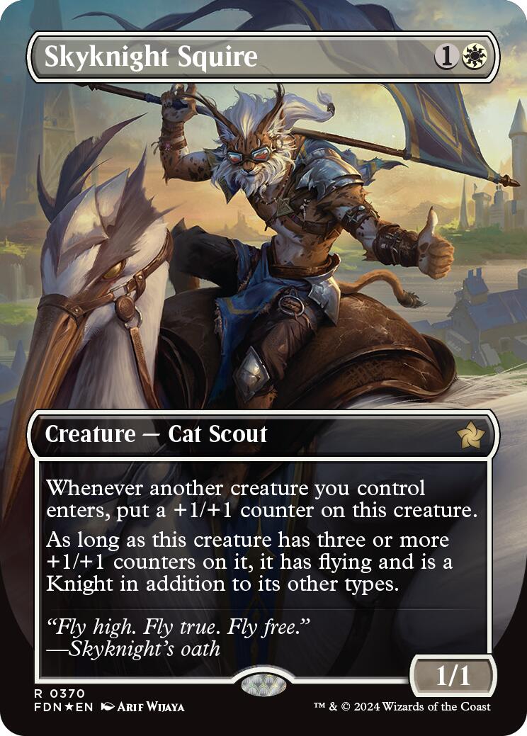 Skyknight Squire (Borderless) (Mana Foil) [Foundations] | Magic Magpie