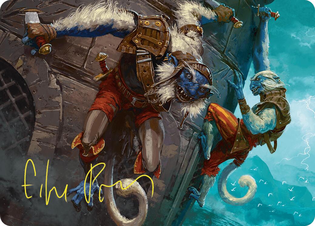 Goblin Boarders Art Card (11/54) (Gold-Stamped Signature) [Foundations Art Series] | Magic Magpie