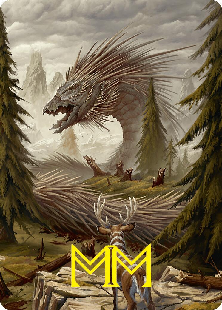 Quilled Greatwurm Art Card (44/54) (Gold-Stamped Signature) [Foundations Art Series] | Magic Magpie