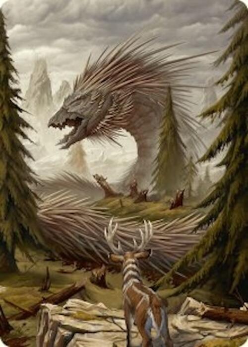 Quilled Greatwurm Art Card (44/54) [Foundations Art Series] | Magic Magpie