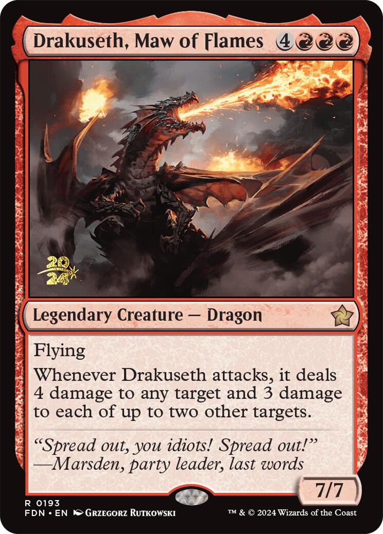 Drakuseth, Maw of Flames [Foundations Prerelease Promos] | Magic Magpie