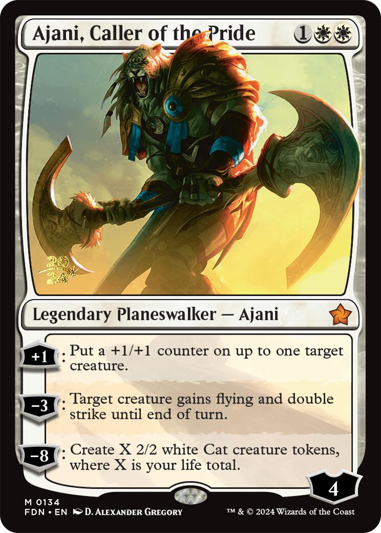 Ajani, Caller of the Pride [Foundations Prerelease Promos] | Magic Magpie