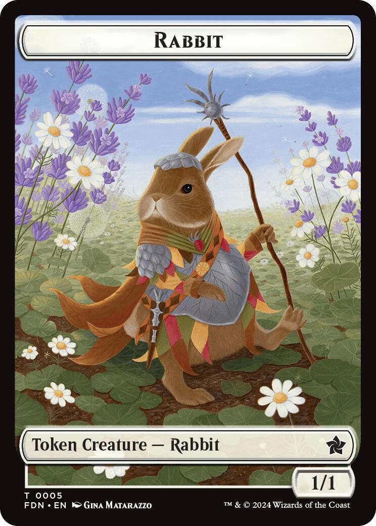 Rabbit // Soldier Double-Sided Token [Foundations Tokens] | Magic Magpie