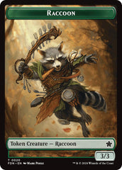 Elf Warrior // Raccoon Doubled-Sided Token [Foundations Tokens] | Magic Magpie