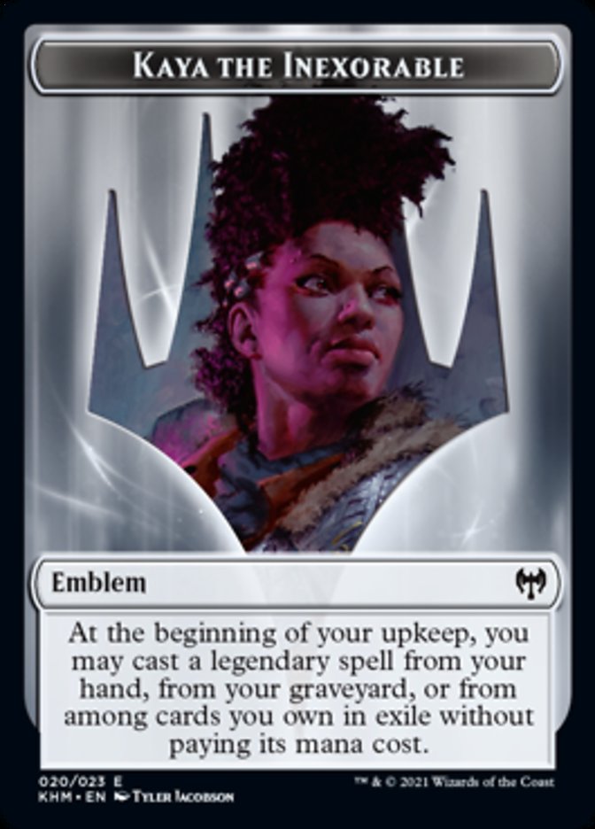 Kaya the Inexorable Emblem [Kaldheim Tokens] | Magic Magpie