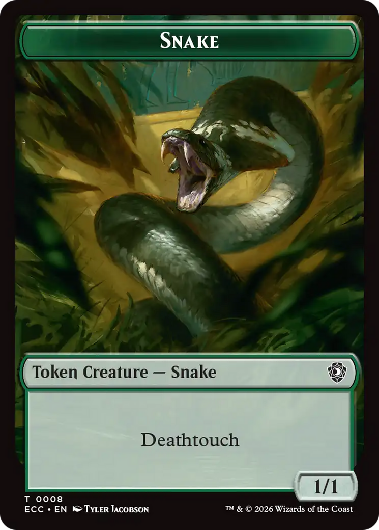 Zombie // Snake Double-Sided Token [Lorwyn Eclipsed Tokens] | Magic Magpie