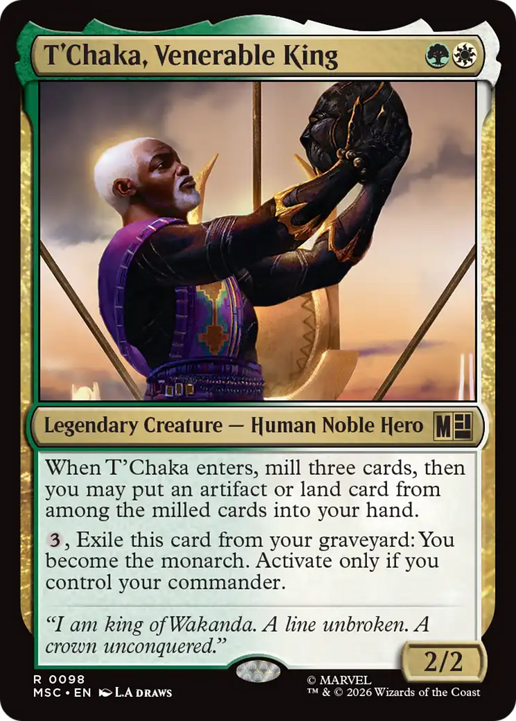 T'Chaka, Venerable King (Surge Foil) [Marvel Super Heroes Commander] | Magic Magpie