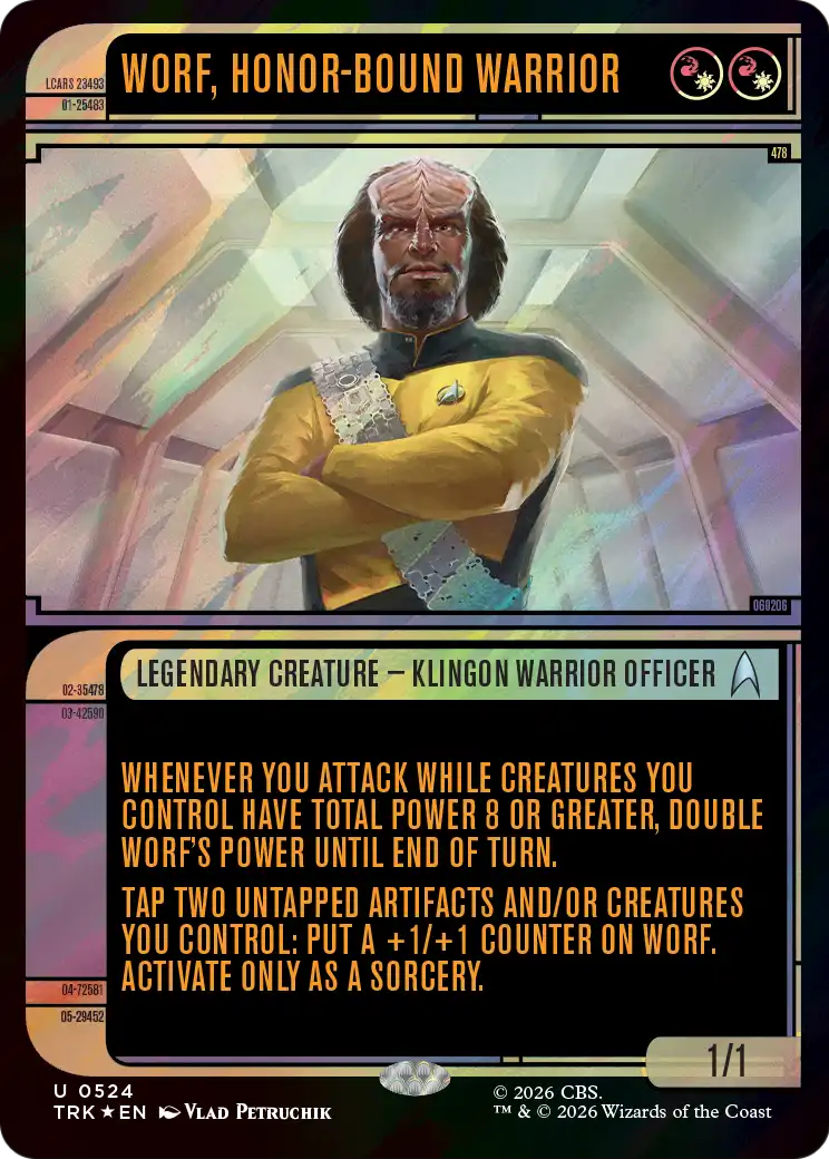 Worf, Honor-Bound Warrior (Showcase) (0524) (Surge Foil) [Star Trek] | Magic Magpie