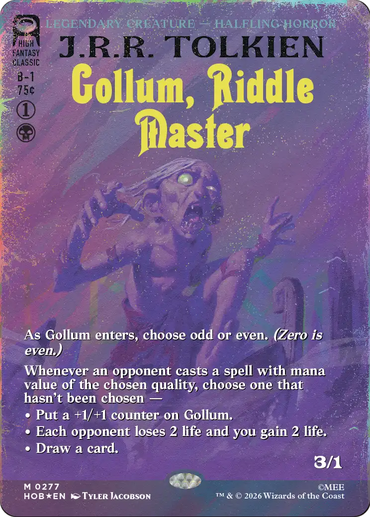 Gollum, Riddle Master (Borderless) (Surge Foil) [The Hobbit] | Magic Magpie
