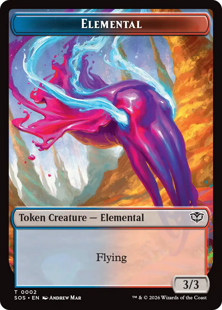 Fractal (0004) // Elemental (0002) Double-Sided Token [Secrets of Strixhaven Tokens] | Magic Magpie