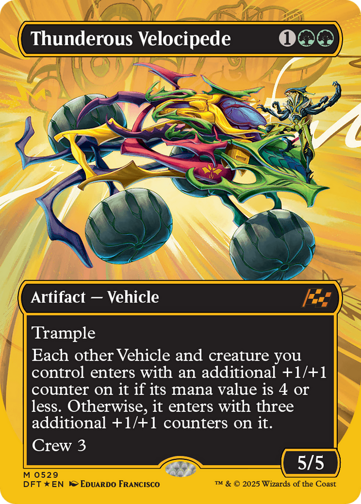 Thunderous Velocipede (Borderless) (First-Place Foil) [Aetherdrift] | Magic Magpie