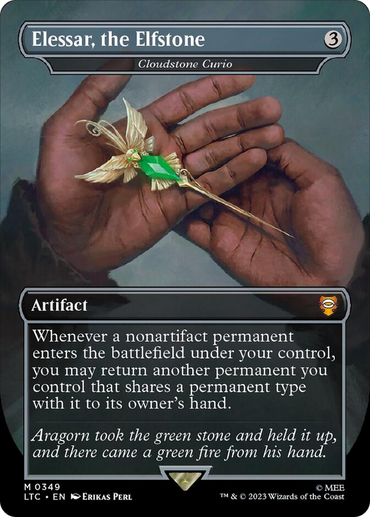 Elessar, the Elfstone - Cloudstone Curio (Borderless) (Surge Foil) [The Lord of the Rings: Tales of Middle-Earth Commander] | Magic Magpie