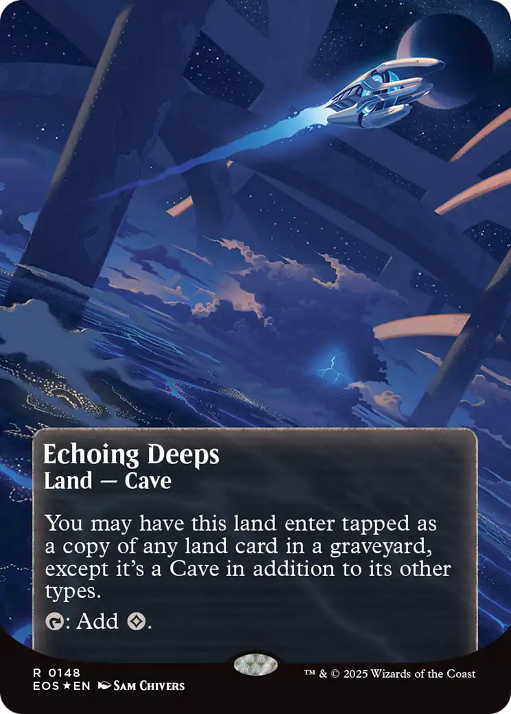 Echoing Deeps (0148) (Borderless) (Galaxy Foil) [Edge of Eternities: Stellar Sights] | Magic Magpie