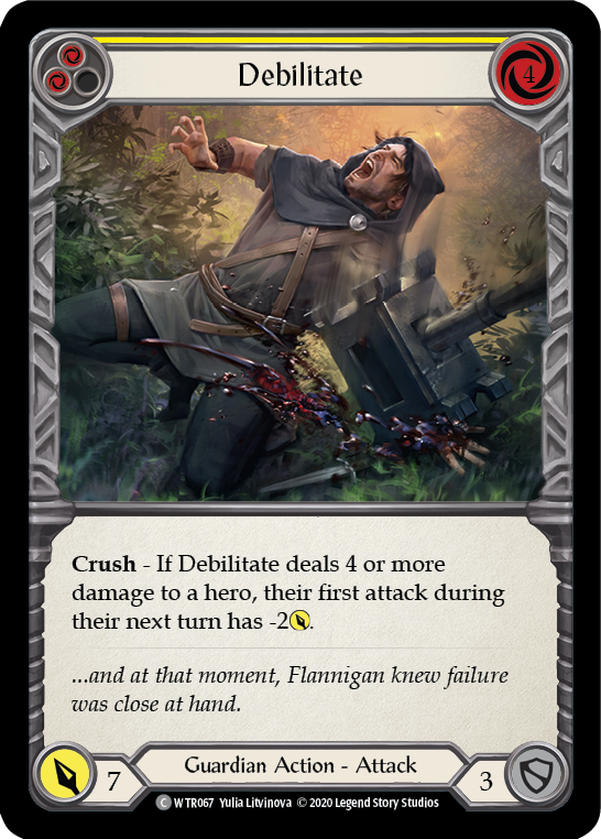 Debilitate (Yellow) [U-WTR067] (Welcome to Rathe Unlimited)  Unlimited Rainbow Foil | Magic Magpie