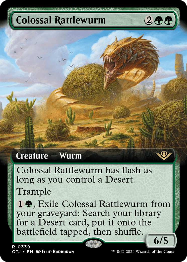 Colossal Rattlewurm (Extended Art) [Outlaws of Thunder Junction] | Magic Magpie