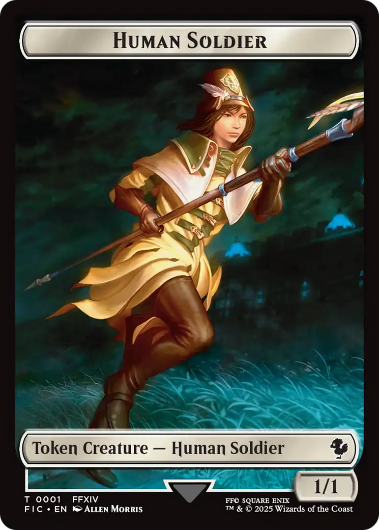 Human Soldier // Hero (0009) Double-Sided Token [FINAL FANTASY Commander Tokens] | Magic Magpie