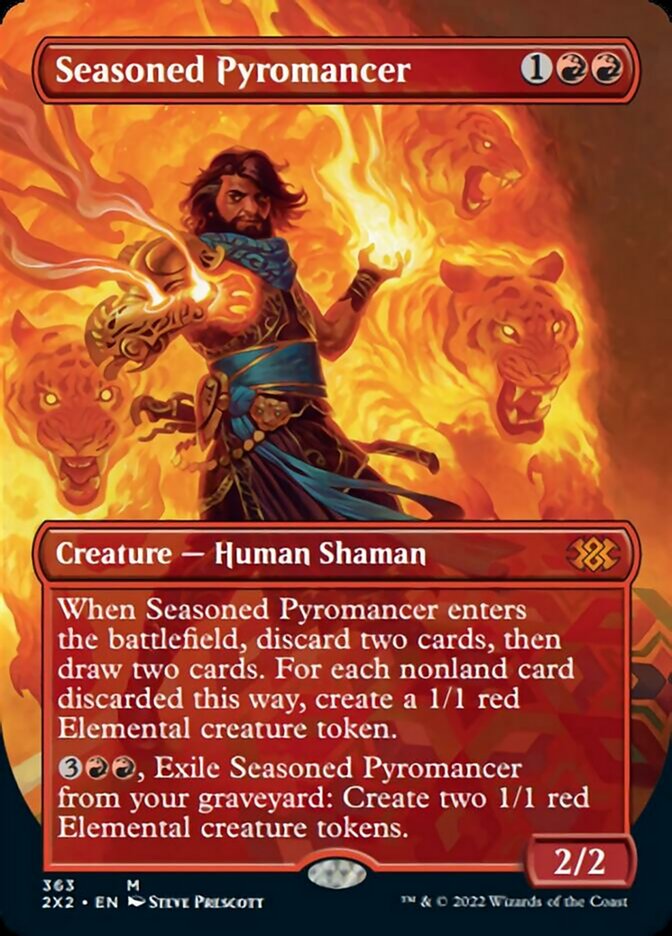 Seasoned Pyromancer (Borderless Alternate Art) [Double Masters 2022] | Magic Magpie