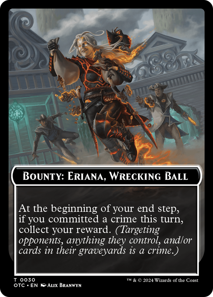 Bounty: Eriana, Wrecking Ball // Bounty Rules Double-Sided Token [Outlaws of Thunder Junction Commander Tokens] | Magic Magpie