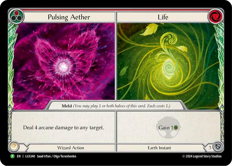 Pulsing Aether // Life [LGS340] (Promo)  Cold Foil | Magic Magpie