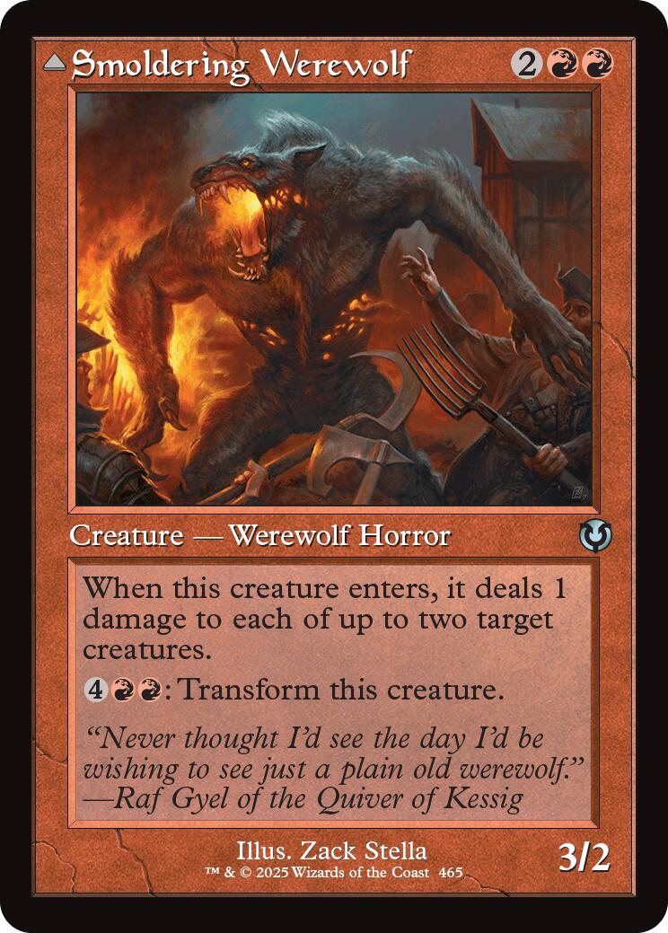 Smoldering Werewolf // Erupting Dreadwolf (Retro Frame) [Innistrad Remastered] | Magic Magpie