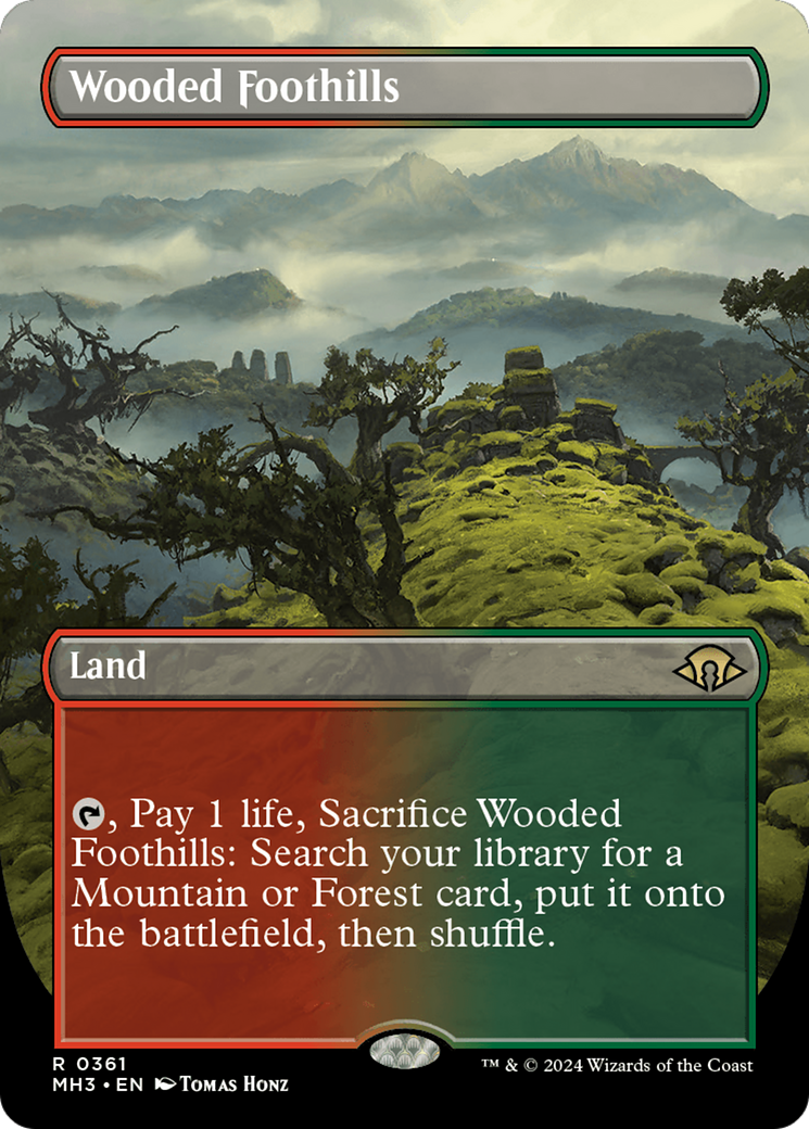 Wooded Foothills (Borderless) [Modern Horizons 3] | Magic Magpie