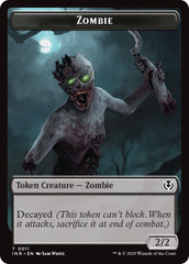 Zombie (0011) // Zombie (0012) Double-Sided Token [Innistrad Remastered Tokens] | Magic Magpie