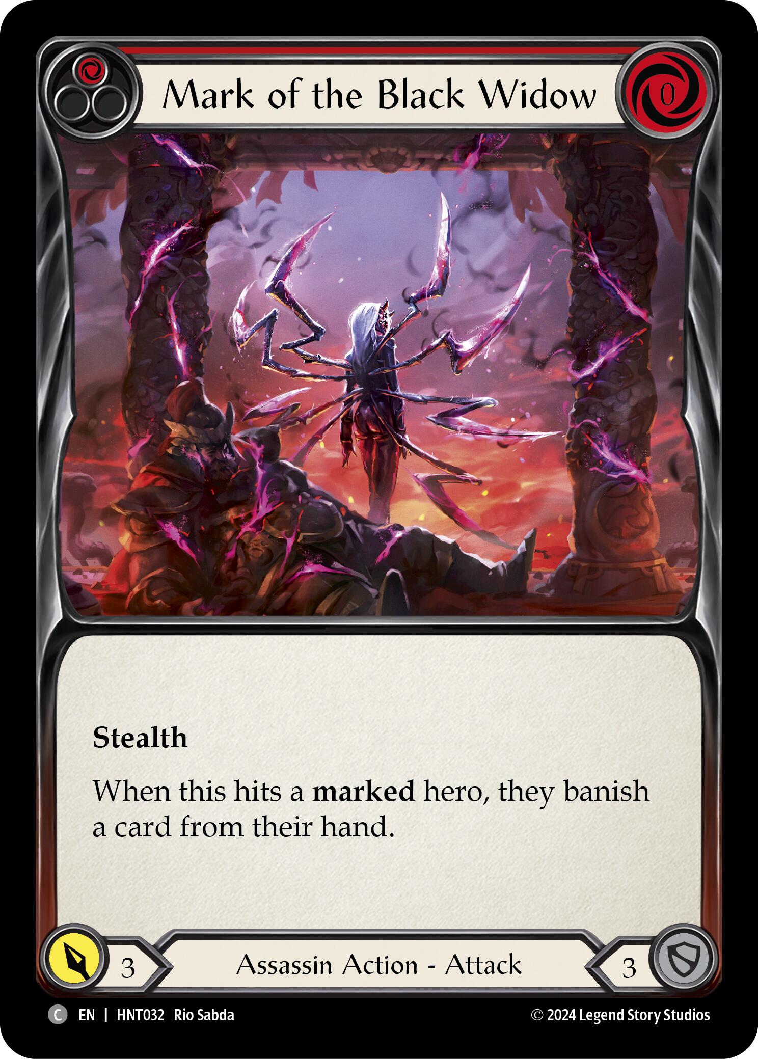 Mark of the Black Widow (Red) [HNT032] (The Hunted)  Rainbow Foil | Magic Magpie