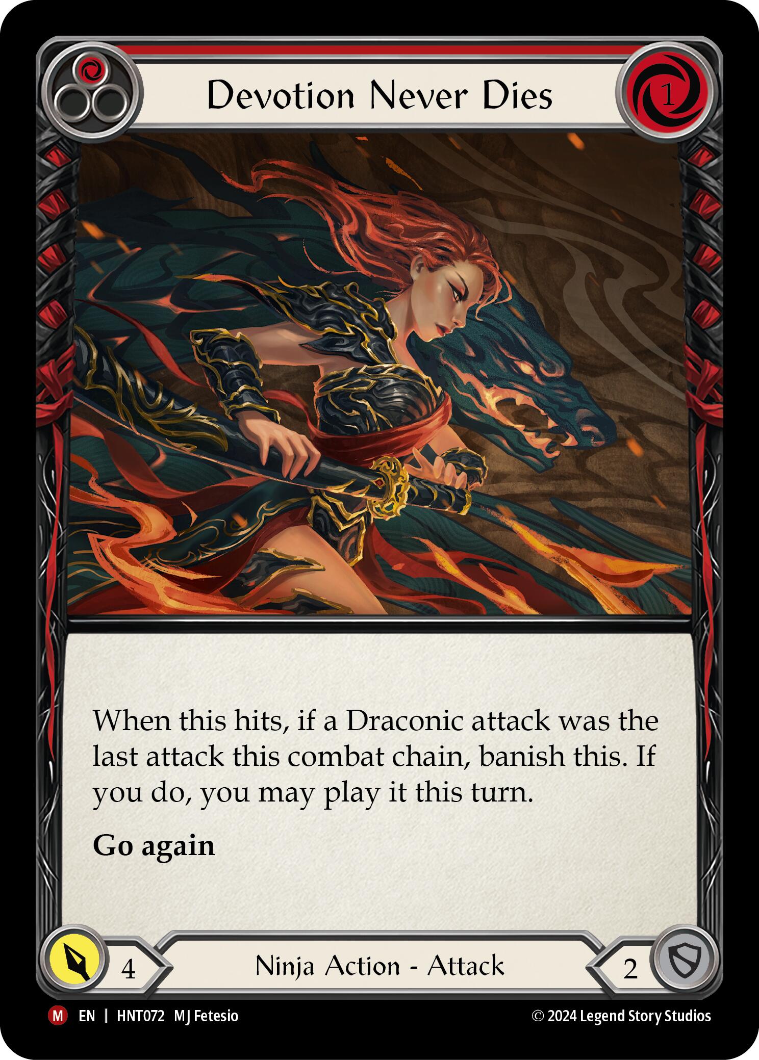 Devotion Never Dies [HNT072] (The Hunted)  Rainbow Foil | Magic Magpie