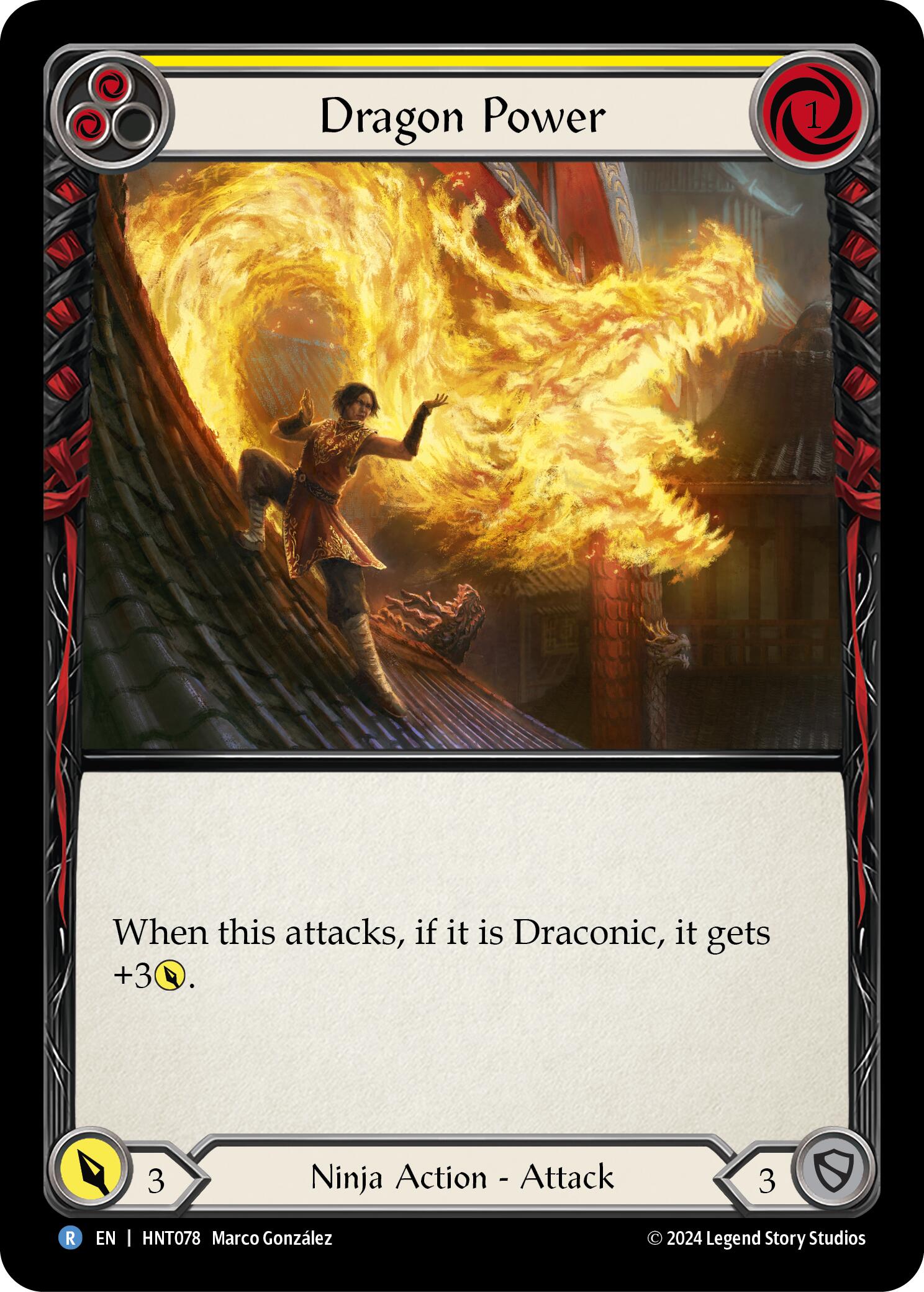 Dragon Power (Yellow) [HNT078] (The Hunted)  Rainbow Foil | Magic Magpie