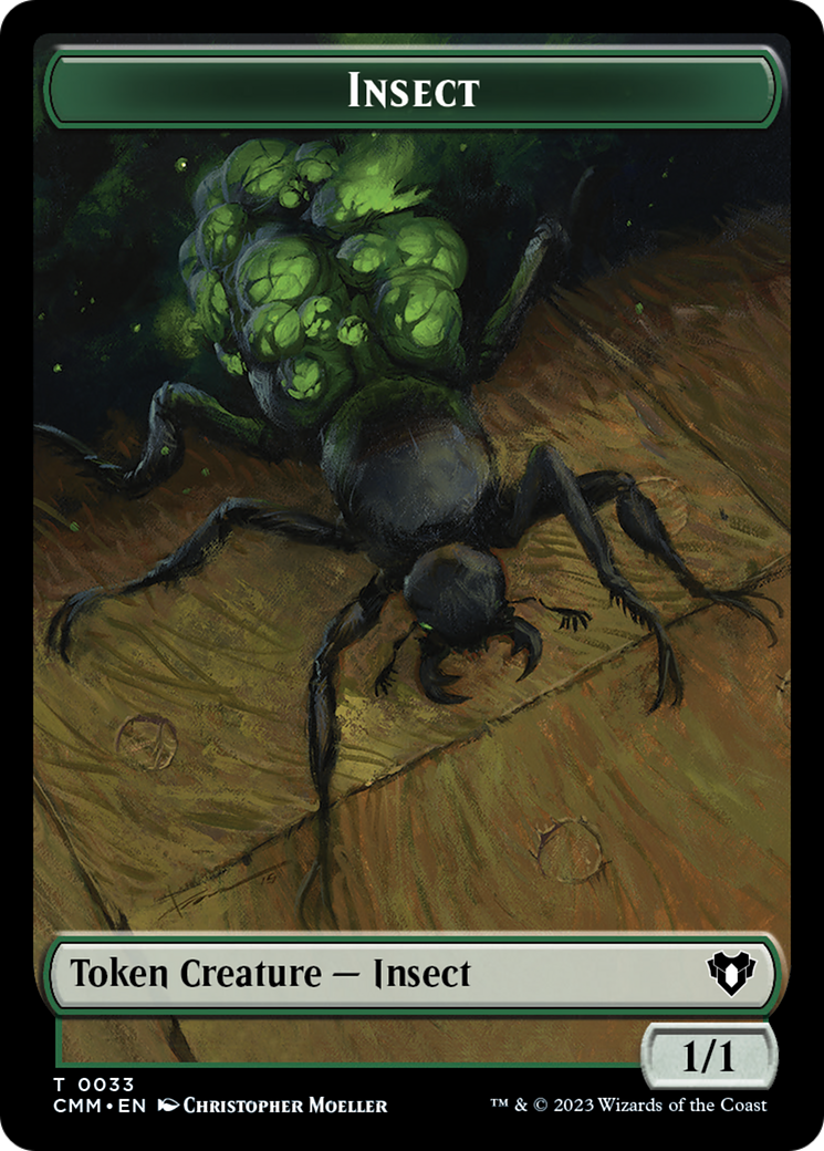 Spirit (0010) // Insect Double-Sided Token [Commander Masters Tokens] | Magic Magpie