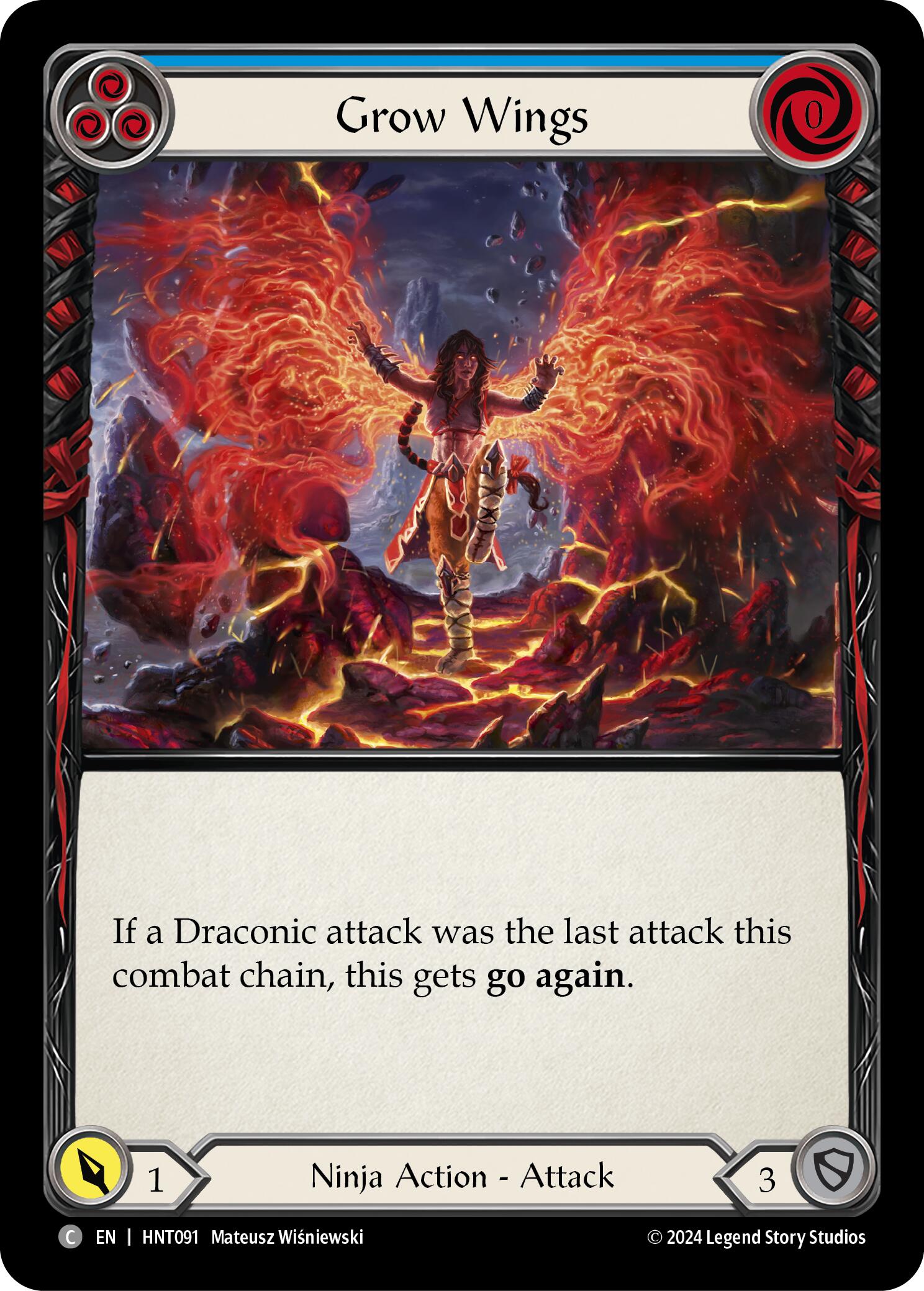 Grow Wings (Blue) [HNT091] (The Hunted)  Rainbow Foil | Magic Magpie