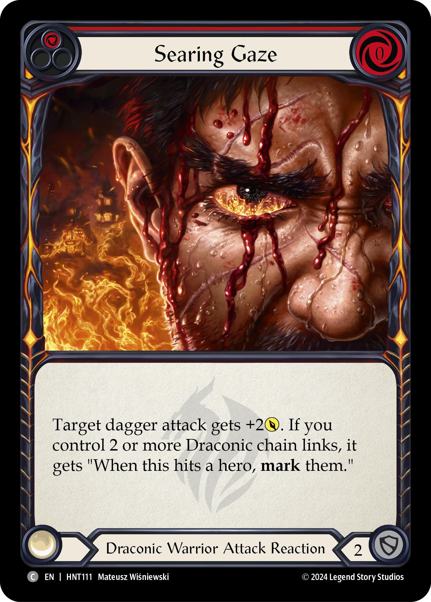 Searing Gaze (Red) [HNT111] (The Hunted)  Rainbow Foil | Magic Magpie