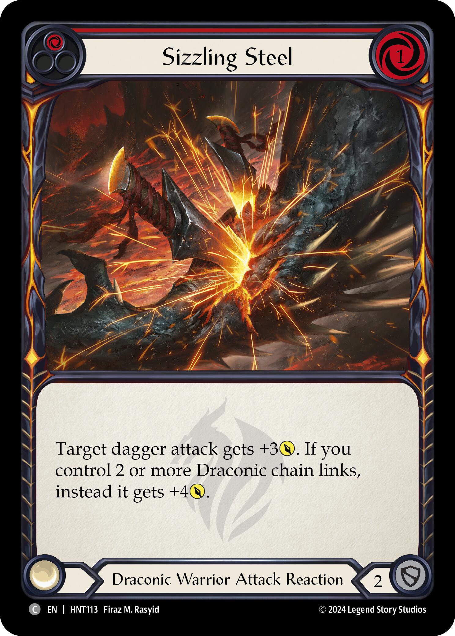 Sizzling Steel (Red) [HNT113] (The Hunted) | Magic Magpie