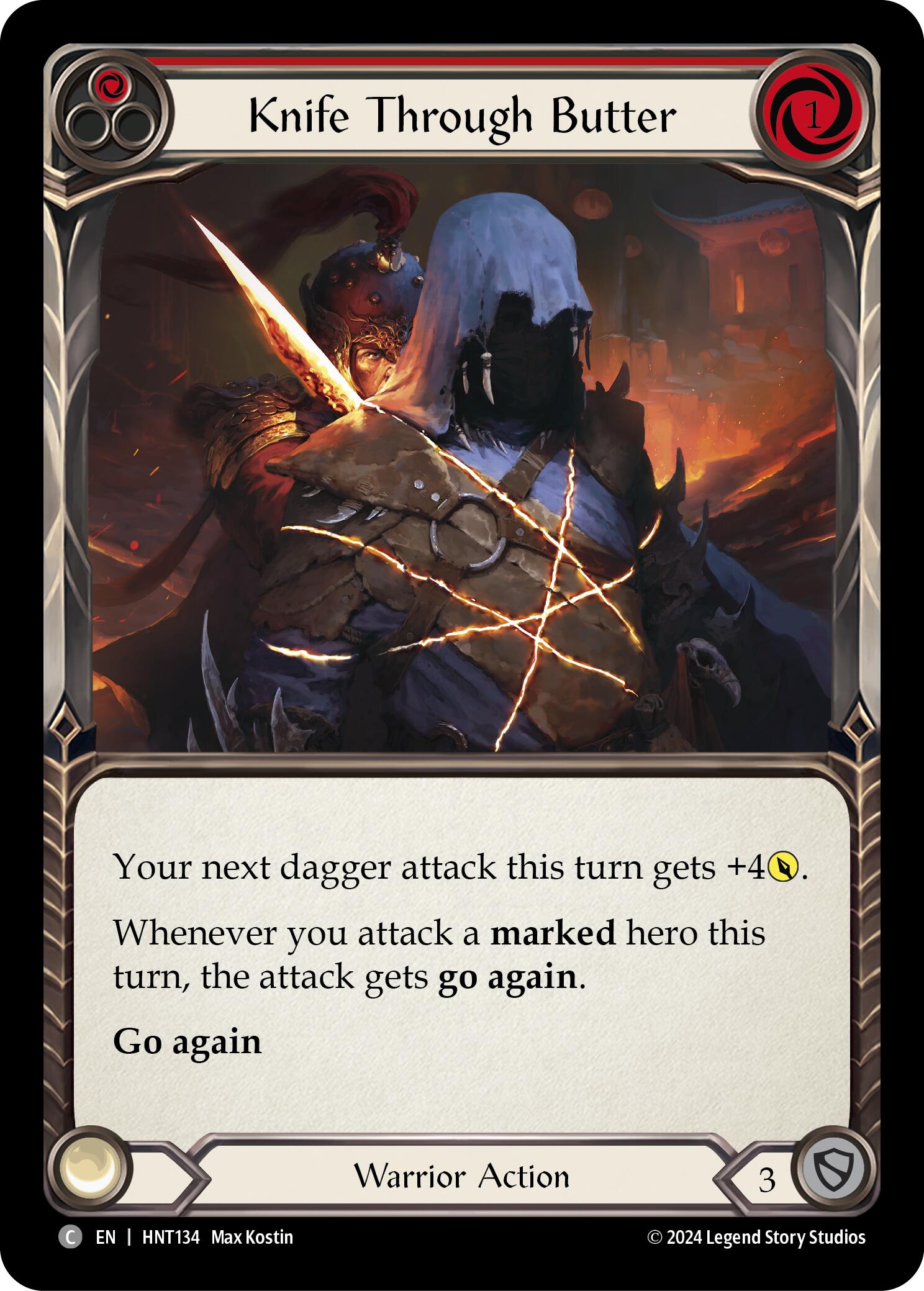 Knife through Butter (Red) [HNT134] (The Hunted)  Rainbow Foil | Magic Magpie