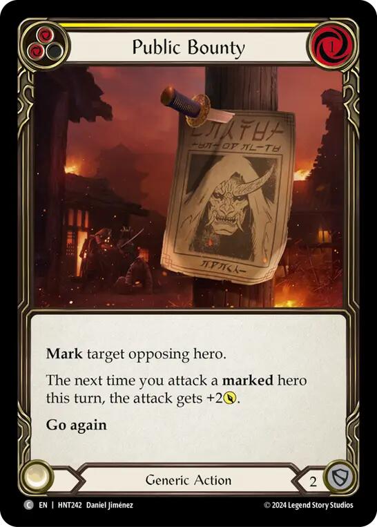 Public Bounty (Yellow) [HNT242] (The Hunted)  Rainbow Foil | Magic Magpie