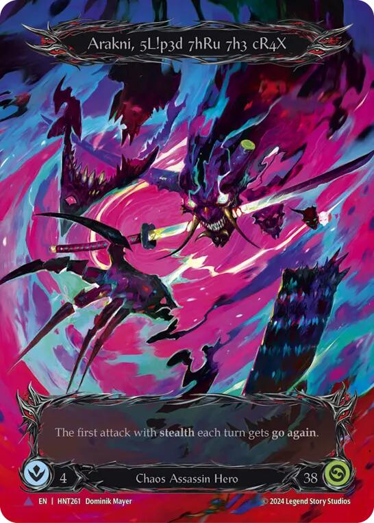 Arakni, 5L!p3d 7hRu 73h cR4X (Marvel) [HNT261] (The Hunted)  Cold Foil | Magic Magpie