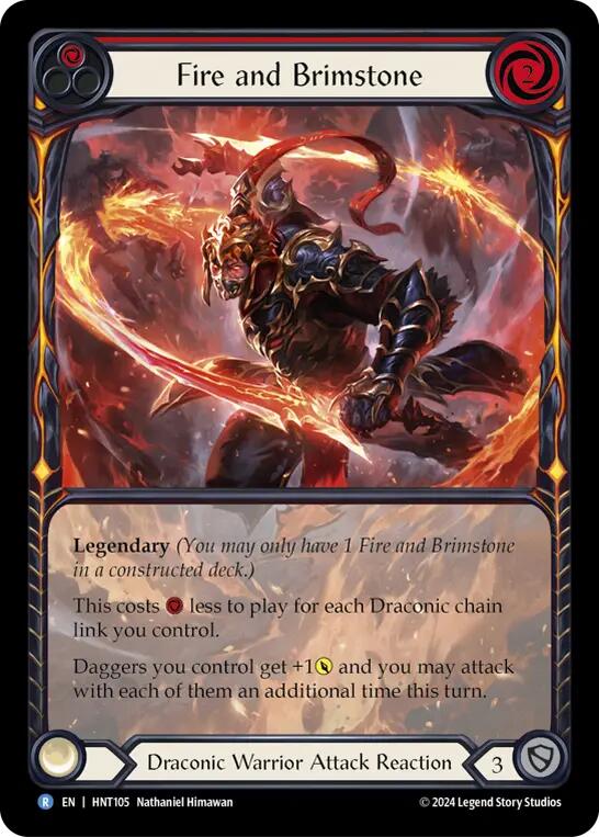 Fire and Brimstone (Extended Art) [HNT105] (The Hunted)  Rainbow Foil | Magic Magpie