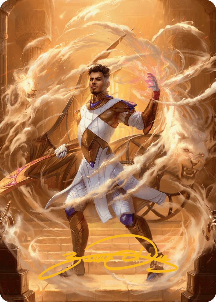 Basri, Tomorrow's Champion Art Card (Gold-Stamped Signature) [Aetherdrift Art Series] | Magic Magpie