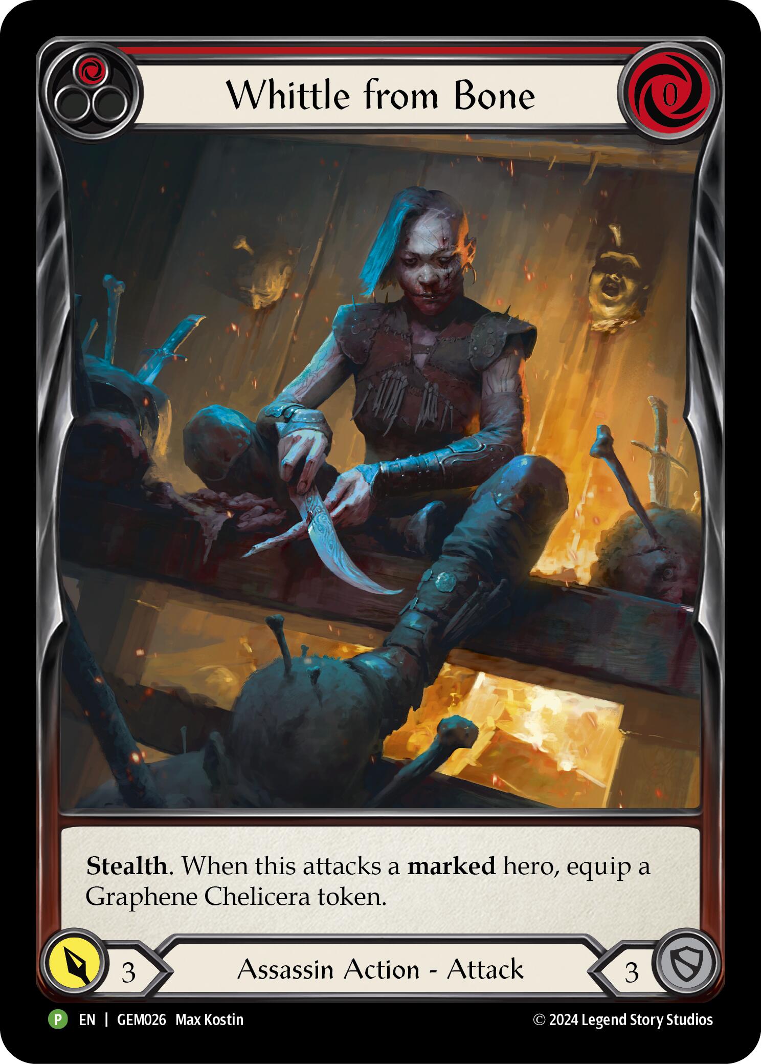 Whittle from Bone (Red) [GEM026] (GEM Pack 1)  Rainbow Foil | Magic Magpie