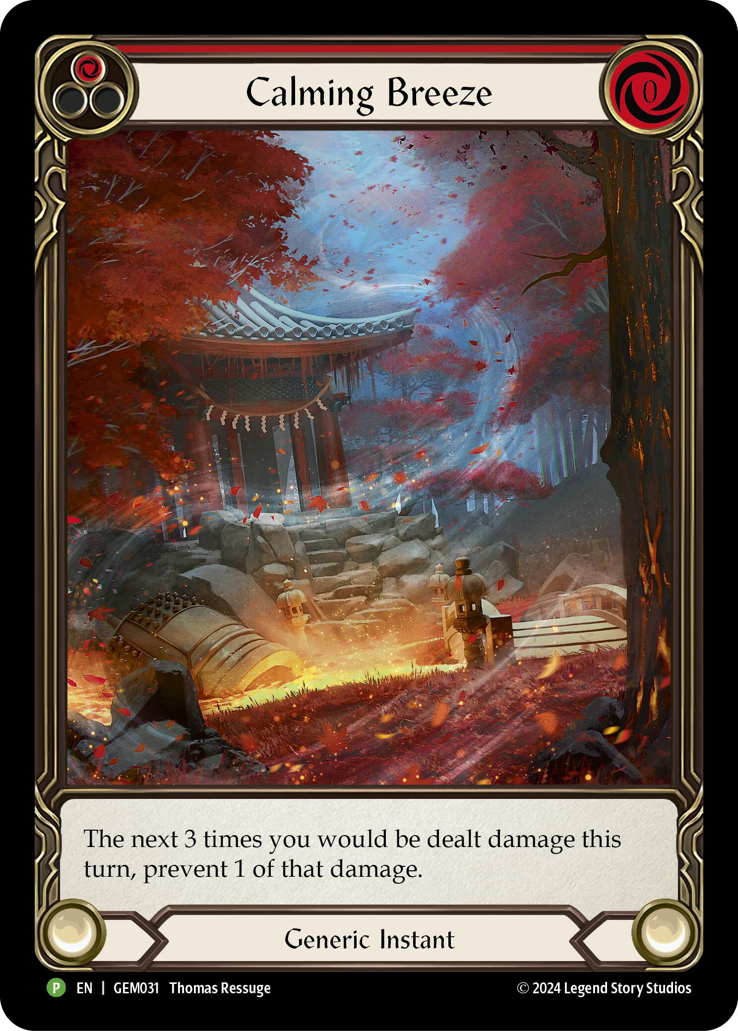 Calming Breeze (Red) [GEM031] (GEM Pack 1)  Rainbow Foil | Magic Magpie