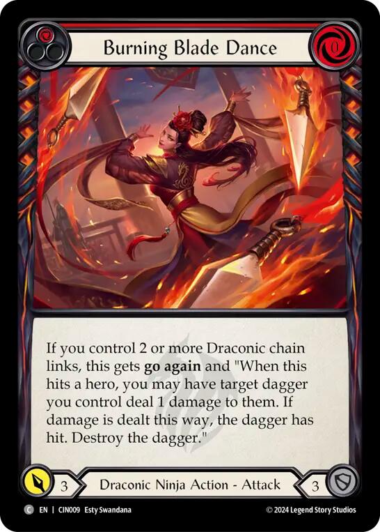 Burning Blade Dance (Red) [CIN009] (The Hunted Cindra Blitz Deck) | Magic Magpie