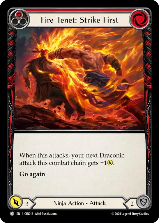 Fire Tenet: Strike First (Red) [CIN012] (The Hunted Cindra Blitz Deck) | Magic Magpie